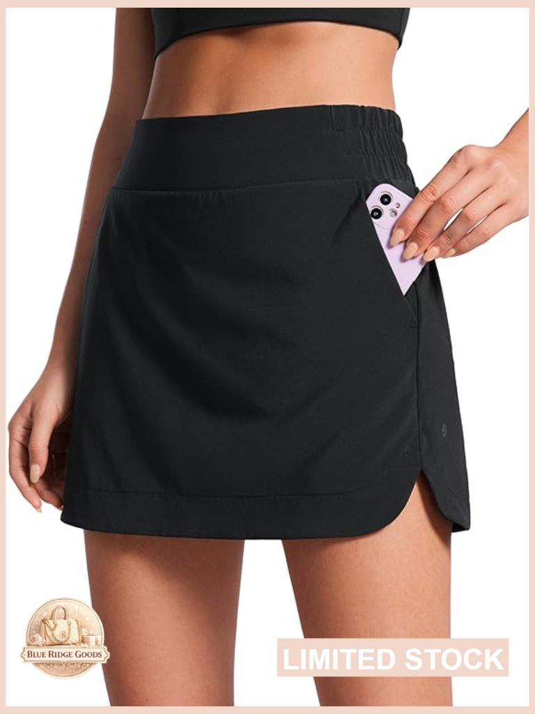 High Waisted Lined A Line Skort With Pockets Active Tennis Golf Casual Wear